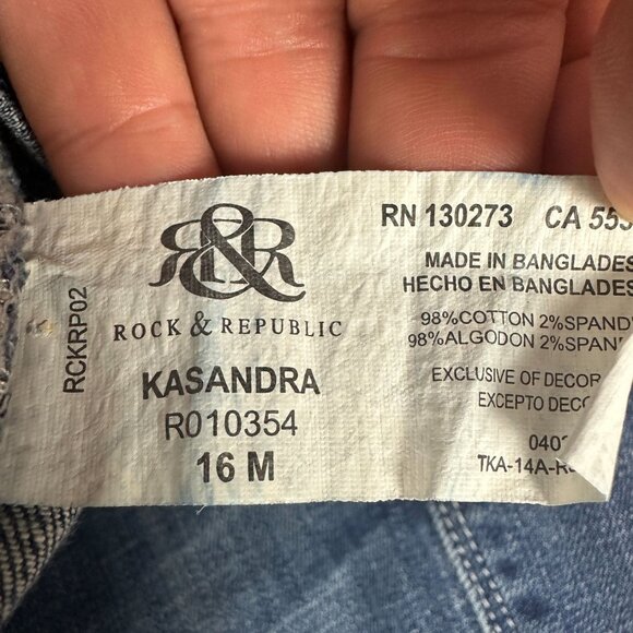 Rock & Republic Women's Kasandra Bootcut Jeans Size 16M Mid-Rise Medium Wash - Picture 4 of 8